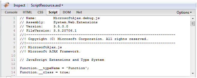 Figure 2 - MicrosoftAjax.debug.js