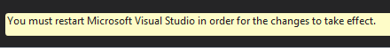 Figure 03: Restart Visual Studio